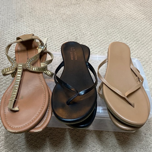 LC Lauren Conrad Shoes - All three pairs - These sandals are easy to put on and perfect for beach day.
